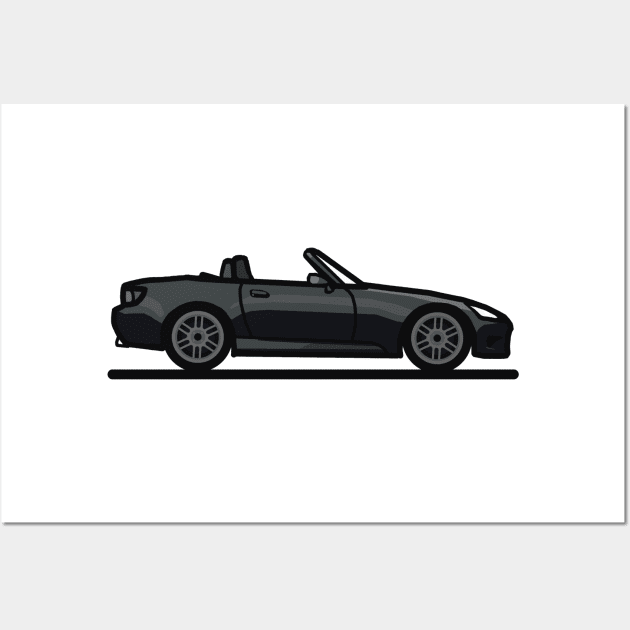 Honda S2000 S2K Black Wall Art by antipc